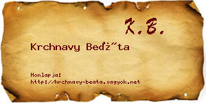 Krchnavy Beáta névjegykártya