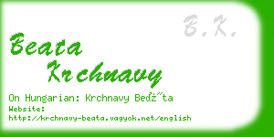 beata krchnavy business card